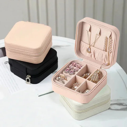 Travel Jewellery Case open, showing padded compartments for jewellery